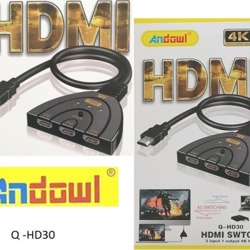 Andowl Q-HD30 Μετατροπέας HDMI 4K HD - HDTV Switch - Χρώμα: Μαύρο
