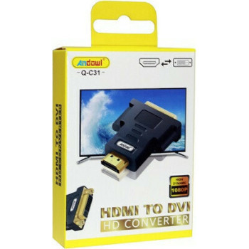 Andowl Q-C31 Μετατροπέας HDMI Male σε DVI-I Female 1 Τεμάχιο - Χρώμα: Μαύρο Andowl Q-C31 Μετατροπέας HDMI Male σε DVI-I Female 1 Τεμάχιο - Χρώμα: Μαύρο