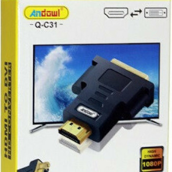Andowl Q-C31 Μετατροπέας HDMI Male σε DVI-I Female 1 Τεμάχιο - Χρώμα: Μαύρο