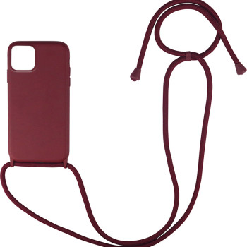 Θήκη Σιλικόνης με Λουράκι για Apple iPhone 14 Pro - Χρώμα: Μπορντό Θήκη Σιλικόνης με Λουράκι για Apple iPhone 14 Pro - Χρώμα: Μπορντό