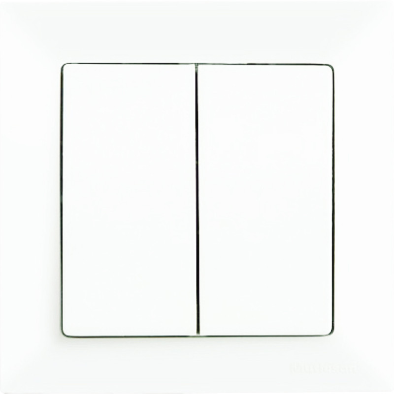 Χωνευτός Διπλός Διακόπτης Τοίχου για Έλεγχο Φωτισμού με Πλαίσιο & Δύο Πλήκτρα - Χρώμα: Λευκό