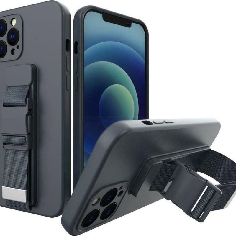 Θήκη Σιλικόνης Πλάτης με Ζώνη για iPhone 11 - Χρώμα: Σκούρο Μπλε