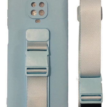 Θήκη Σιλικόνης Πλάτης με Ζώνη για Xiaomi Redmi Note 9S / 9 Pro - Χρώμα: Γαλάζιο