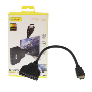 Andowl Q-C29 Μετατροπέας HDMI Male σε HDMI 2x Female - Χρώμα: Μαύρο Andowl Q-C29 Μετατροπέας HDMI Male σε HDMI 2x Female - Χρώμα: Μαύρο