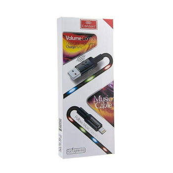 Earldom EC-053I Καλώδιο Φόρτισης με Φωτάκια LED / Volume Control LED Light Cable Lightning 1M