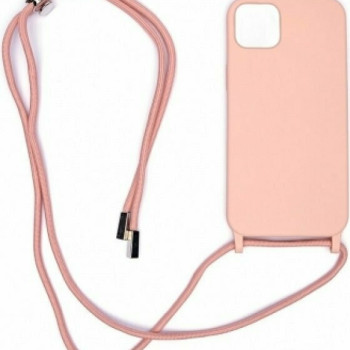 Θήκη Σιλικόνης Πλάτης με Λουράκι για Xiaomi Poco M5 - Χρώμα: Ροζ