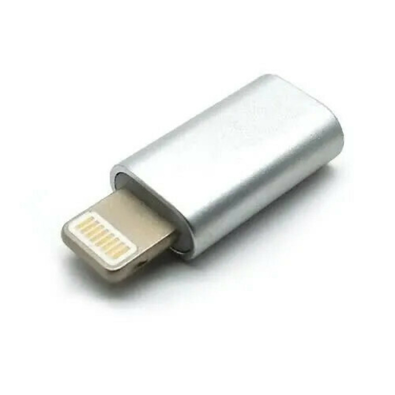 Αντάπτορας SmartPhone Lighting Male σε Micro USB Female - Χρώμα: Ασημί