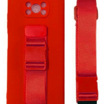 Θήκη Σιλικόνης Πλάτης με Ζώνη για Xiaomi Poco X3 / X3 Pro - Χρώμα: Κόκκινο