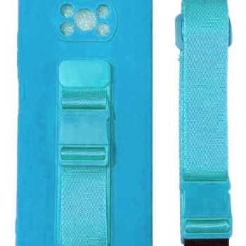 Θήκη Σιλικόνης Πλάτης με Ζώνη για Xiaomi Poco X3 / X3 Pro - Χρώμα: Γαλάζιο