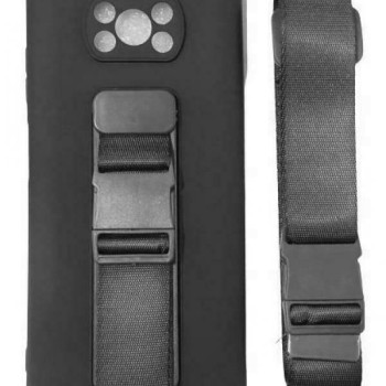 Θήκη Σιλικόνης Πλάτης με Ζώνη για Xiaomi Poco X3 / X3 Pro - Χρώμα: Μαύρο
