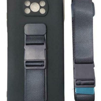 Θήκη Σιλικόνης Πλάτης με Ζώνη για Xiaomi Poco X3 / X3 Pro - Χρώμα: Σκούρο Μπλε