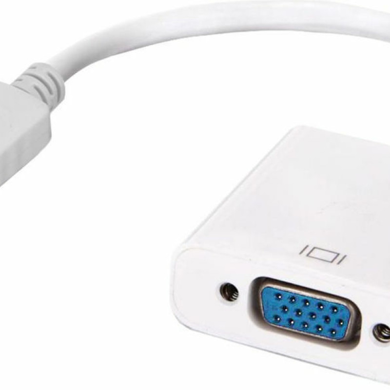 Μετατροπέας Display Port σε VGA DisplayPort Male σε VGA Female - Χρώμα Λευκό