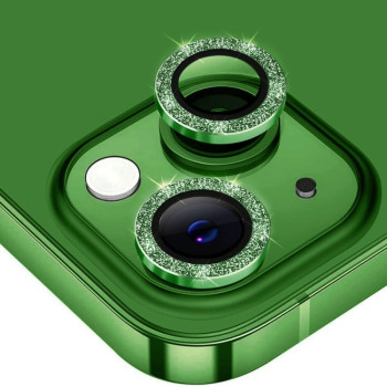 Τζαμάκι Προστασίας Κάμερας Glitter για iPhone 14 / 14 Plus - Χρώμα: Πράσινο