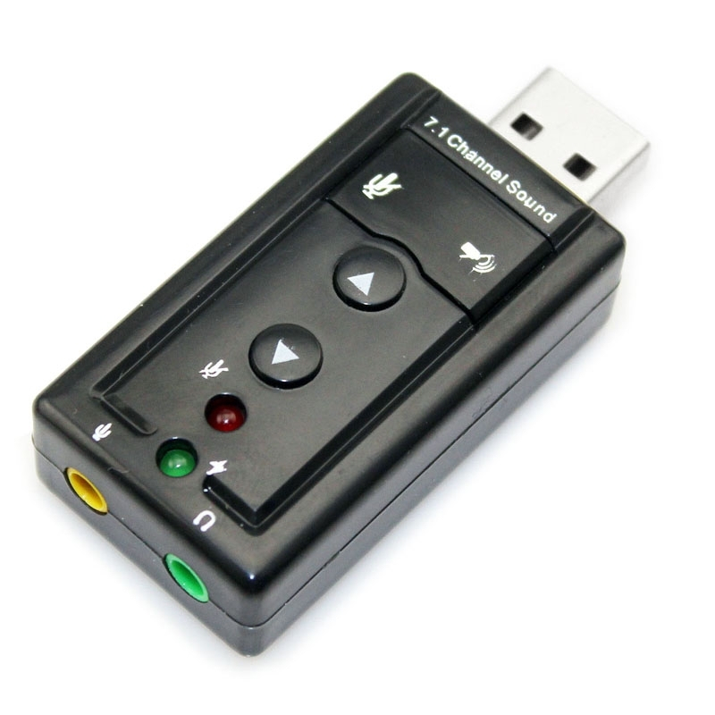 Μετατροπέας ήχου (7.1 Channel) μέσω Θύρας USB-A Male v2.0 - USB Virtual 7.1 Channel Sound Adapter - Χρώμα: Μαύρο