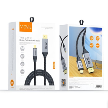 VIDVIE HD02 Καλώδιο USB Type-C σε Displayport Adapter Cable 4K Resolution 60hz - Χρώμα: Μαύρο VIDVIE HD02 Καλώδιο USB Type-C σε Displayport Adapter Cable 4K Resolution 60hz - Χρώμα: Μαύρο