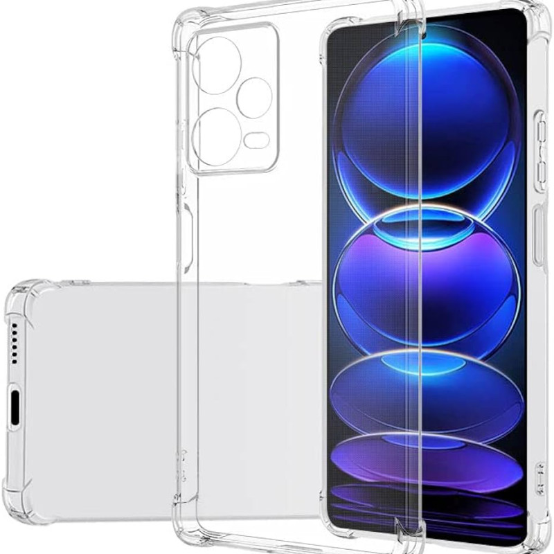 Θήκη Πλάτης Σιλικόνης Antishock για Xiaomi Redmi Note 12 5G - Χρώμα: Διάφανο