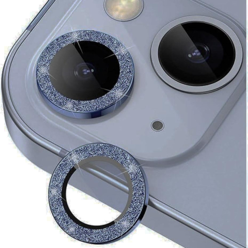 Τζαμάκι Προστασίας Κάμερας Glitter για iPhone 14 / 14 Plus - Χρώμα: Μπλε