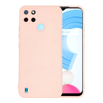 Θήκη Πλάτης Σιλικόνης Απλή για Realme C21Y/C25Y - Χρώμα: Απαλό Ρόζ