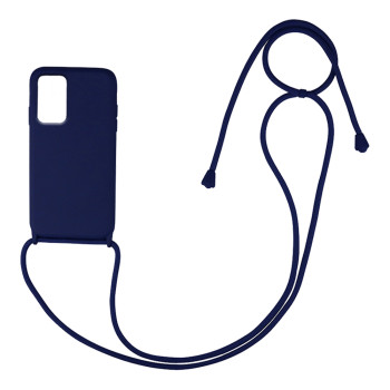 Θήκη Πλάτης Σιλικόνης με Λουράκι για Samsung Galaxy A53 - Χρώμα: Σκούρο Μπλε