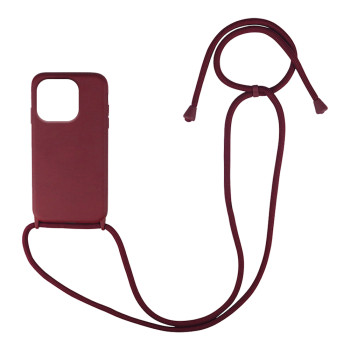 Θήκη Σιλικόνης με Λουράκι για Xiaomi Redmi 10C / 12C - Χρώμα: Μπορντό