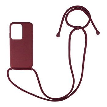Θήκη Σιλικόνης με Λουράκι για Xiaomi Redmi Note 12 5G - Χρώμα: Μπορντό