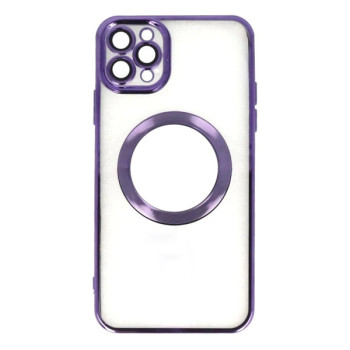 Θήκη Πλάτης Σιλικόνης με Ενσωματωμένο Τζαμάκι Κάμερας & Magsafe για iPhone 13 Pro Max - Χρώμα: Μωβ Θήκη Πλάτης Σιλικόνης με Ενσωματωμένο Τζαμάκι Κάμερας & Magsafe για iPhone 13 Pro Max - Χρώμα: Μωβ