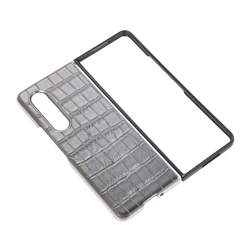 360 Full Cover S2 Πλαστική Ανθεκτική Θήκη Δερματίνη Σετ με Τζαμάκι για  Samsung Galaxy Z Fold 4 Χρώμα: Γκρι