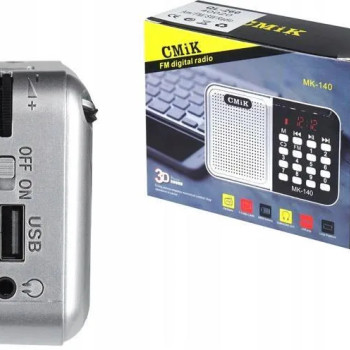 CMiK MK-140 Μίνι Επαναφορτιζόμενο Ραδιοφωνάκι με USB - Χρώμα: Ασημί