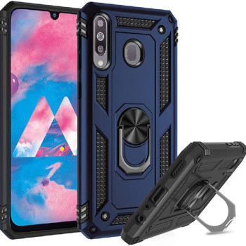 Σκληρή Θήκη Πλάτης Armor με Βάση Στήριξης για Huawei P40 Lite E - Χρώμα: Σκούρο Μπλέ