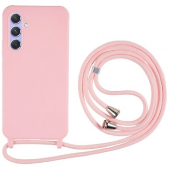 Θήκη Σιλικόνης με Λουράκι για Samsung Galaxy A15 4G / 5G - Χρώμα: Ροζ Θήκη Σιλικόνης με Λουράκι για Samsung Galaxy A15 4G / 5G - Χρώμα: Ροζ