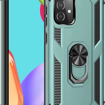 Σκληρή Θήκη Πλάτης Armor με Βάση Στήριξης για Samsung Galaxy A34 - Χρώμα: Σκούρο Πράσινο