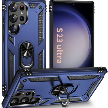 Σκληρή Θήκη Πλάτης Armor με Βάση Στήριξης για Samsung Galaxy S23 Ultra - Χρώμα: Σκούρο Μπλέ Σκληρή Θήκη Πλάτης Armor με Βάση Στήριξης για Samsung Galaxy S23 Ultra - Χρώμα: Σκούρο Μπλέ