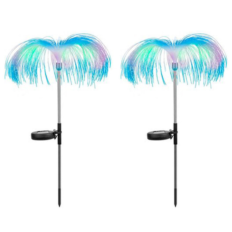 Αδιάβροχα Ηλιακά Φώτα Κήπου Οπτικών Ινών σε Σχέδιο Φοίνικα Σετ 2 Τεμάχια B03WFSAXMN