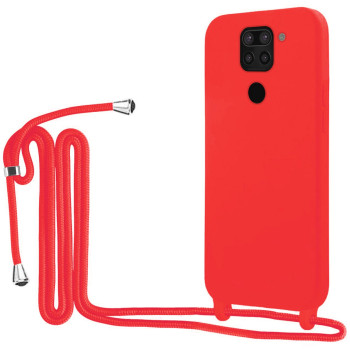 Θήκη Σιλικόνης με Λουράκι για Xiaomi Redmi Note 9 - Χρώμα: Κόκκινο Θήκη Σιλικόνης με Λουράκι για Xiaomi Redmi Note 9 - Χρώμα: Κόκκινο