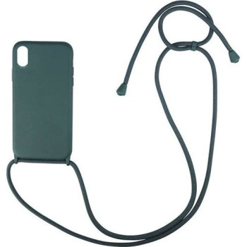 Θήκη Σιλικόνης με Λουράκι για iPhone X / XS - Χρώμα: Σκούρο Πράσινο Θήκη Σιλικόνης με Λουράκι για iPhone X / XS - Χρώμα: Σκούρο Πράσινο