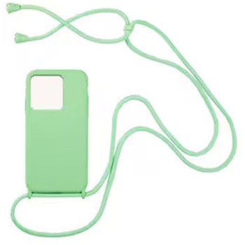 Θήκη Πλάτης Σιλικόνης με Λουράκι για Xiaomi Redmi 10C - Χρώμα: Απαλό Πράσινο