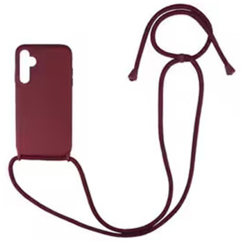 Θήκη Πλάτης Σιλικόνης με Λουράκι για Samsung Galaxy A13 4G - Χρώμα: Μπορντό Θήκη Πλάτης Σιλικόνης με Λουράκι για Samsung Galaxy A13 4G - Χρώμα: Μπορντό