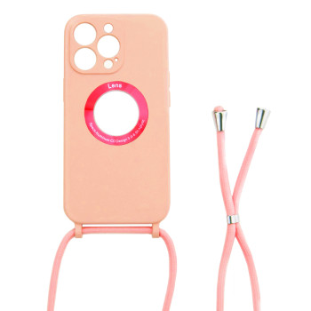 Θήκη Πλάτης Σιλικόνης με Λουράκι TPU για Apple iPhone 13 Pro - Χρώμα: Ροζ Θήκη Πλάτης Σιλικόνης με Λουράκι TPU για Apple iPhone 13 Pro - Χρώμα: Ροζ