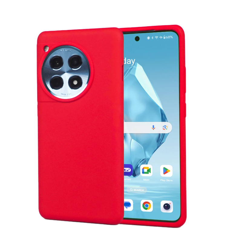 Θήκη Πλάτης Σιλικόνης Soft για Oneplus 12R - Χρώμα: Κόκκινο