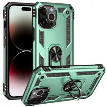 Σκληρή Θήκη Πλάτης Armor με Βάση Στήριξης για iPhone 14 Pro - Χρώμα: Πράσινο