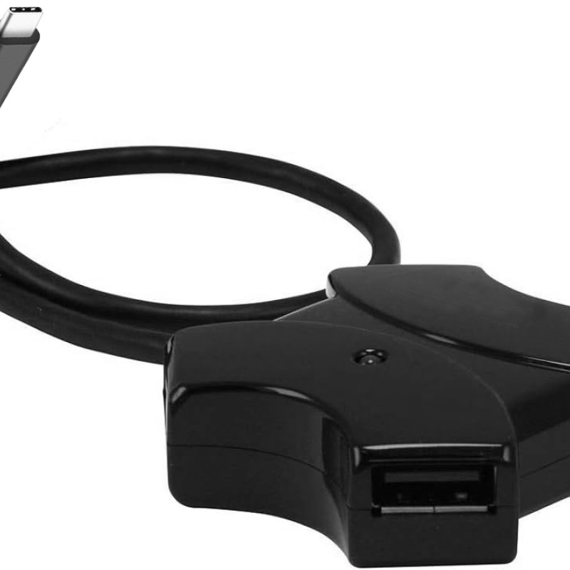 Αντάπτορας HUB 4x USB-A Female σε Type-C Male - Χρώμα: Μαύρο