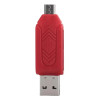 Memory Card Reader USB 2.0 / Micro USB για SD / Micro SD - Χρώμα: Κόκκινο