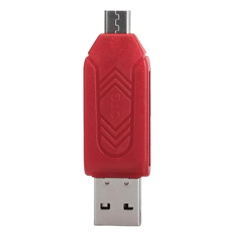 Memory Card Reader USB 2.0 / Micro USB για SD / Micro SD - Χρώμα: Κόκκινο