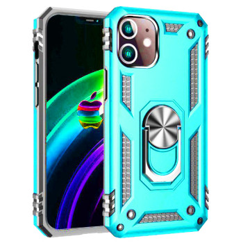 Σκληρή Θήκη Πλάτης Armor με Βάση Στήριξης για iPhone 12 Mini - Χρώμα: Τιρκουάζ