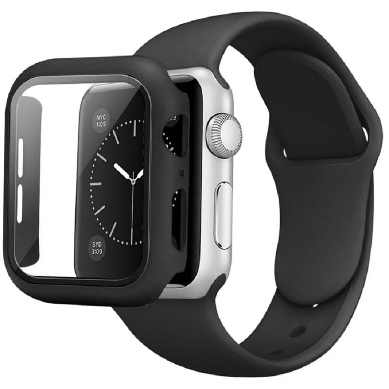 Θήκη με Λουράκι Σιλικόνης για Smart Watch Apple 42/44mm - Χρώμα: Μαύρο