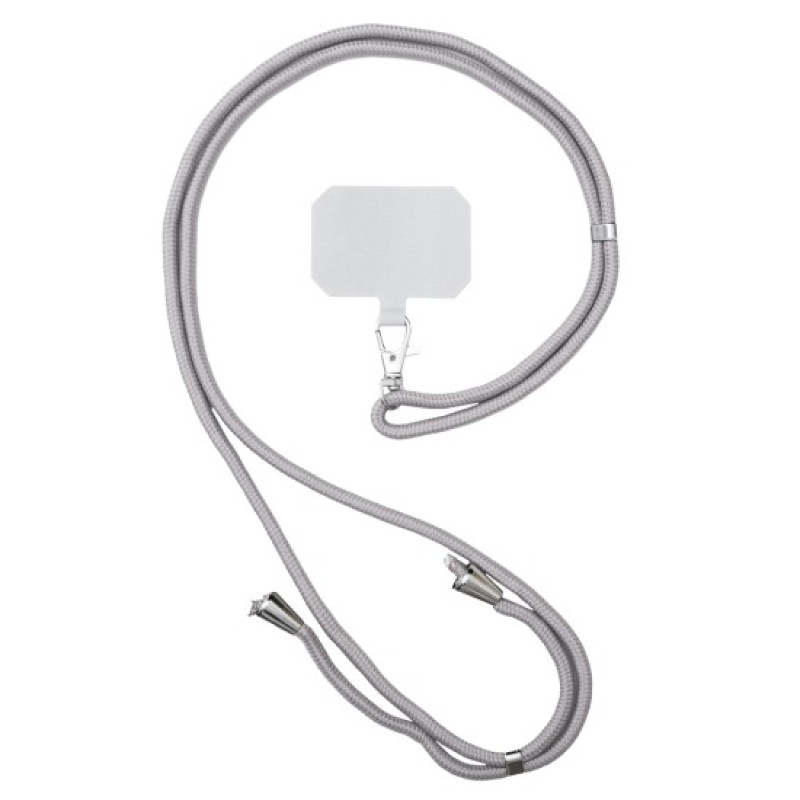 Λουράκι/ Μπρελόκ Λαιμού με αποσπώμενη άκρη για κινητό - Χρώμα: Γκρι