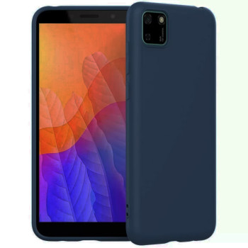 Θήκη Πλάτης Σιλικόνης Απλή για Huawei Y5P - Χρώμα: Σκούρο Μπλέ