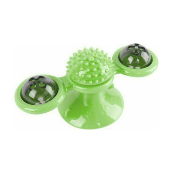 Παιχνίδι Γάτας Περιστρεφόμενο με Βεντούζα & 2 LED Φωτάκια - Χρώμα: Πράσινο