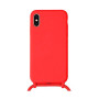 Θήκη Σιλικόνης με Λουράκι για iPhone X / XS - Χρώμα: Κόκκινο