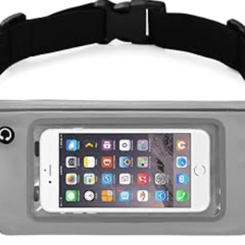 Αδιάβροχο Τσαντάκι Μέσης για Τρέξιμο 6.5'' - Χρώμα: Γκρί